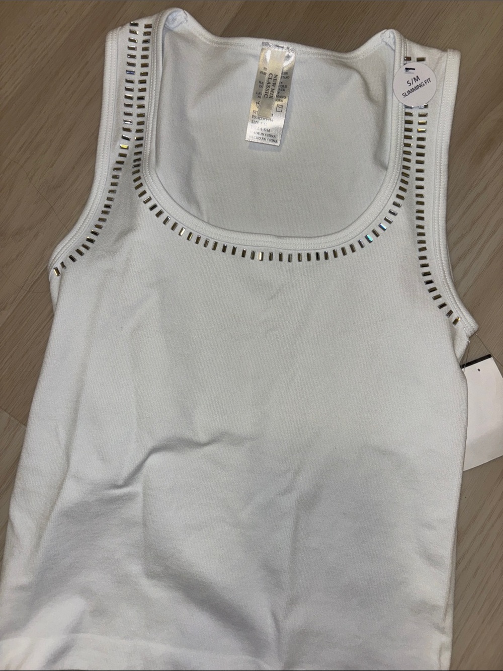 White Rhinestone Tank Top - Picture 2 of 3